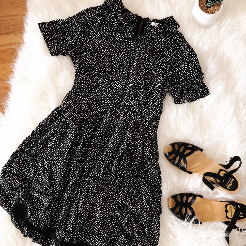 Polka dot collared dress